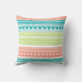 珊瑚のティール(緑がかった色)のライムの種族の装飾的な枕 クッション (裏面)