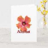 珊瑚のハイビスカスアロハカード カード (黄色い花)