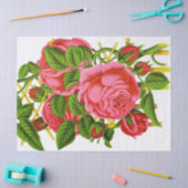 珊瑚のバラのヴィンテージのプリントのティッシュ 薄葉紙 (クラフト)