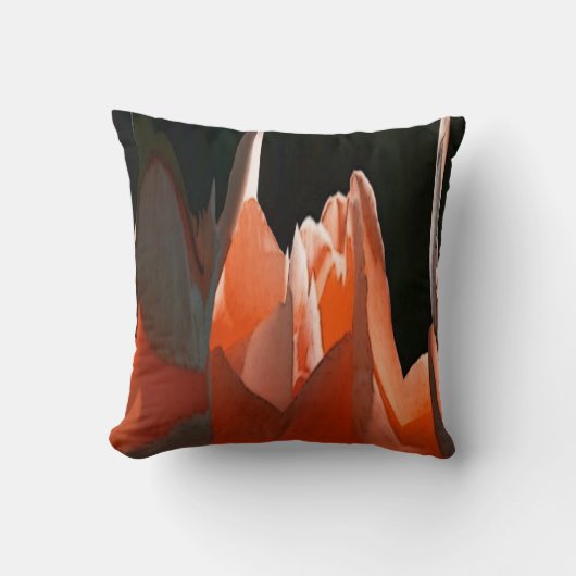 珊瑚のバラの抽象芸術 クッション (正面)