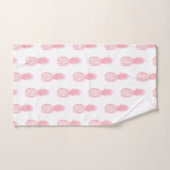 珊瑚のパイナップルパターン バスタオルセット (ハンドタオル)