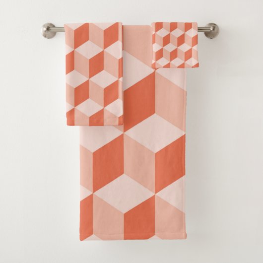 珊瑚のパターンを繰り返すダイヤモンド バスタオルセット (インサイチュ)