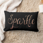 珊瑚のピンクおよび金ゴールドのフェイクなグリッターの輝き ランバークッション (ブランケット)