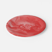 珊瑚のピンクのバラの紙皿、第75誕生日 ペーパープレート (アングル)