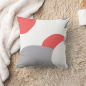 珊瑚のピンクの白いおよび灰色の抽象美術のクッション クッション (ブランケット)