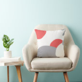 珊瑚のピンクの白いおよび灰色の抽象美術のクッション クッション (椅子)