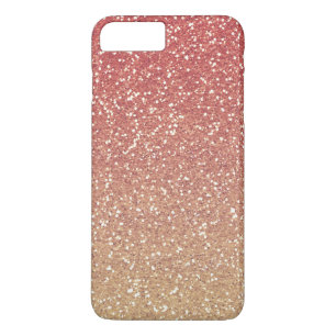 珊瑚のピンクの金ゴールドのフェイクなグリッター iPhone 8 PLUS/7 PLUSケース