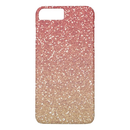 珊瑚のピンクの金ゴールドのフェイクなグリッター Case-Mate iPhoneケース (裏面)