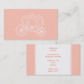 珊瑚のピンク色のプリンセスキャリッジ 名刺 (正面/裏面)