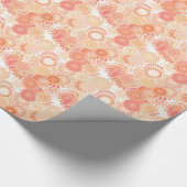珊瑚のフラクタルの渦巻パターン、陰およびモモ ラッピングペーパー (角)