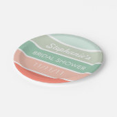 珊瑚のブライダルシャワーのプレートへのミント ペーパープレート (アングル)