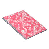 珊瑚のペイズリーのノート ノートブック (右側)