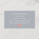 珊瑚のリボンが付いている灰色のジャガーのプリントのブティック 名刺 (裏面)