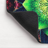 珊瑚の上に華やかで素朴な緑がかった仮想的な花 マウスパッド (コーナー)