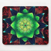 珊瑚の上に華やかで素朴な緑がかった仮想的な花 マウスパッド (正面)