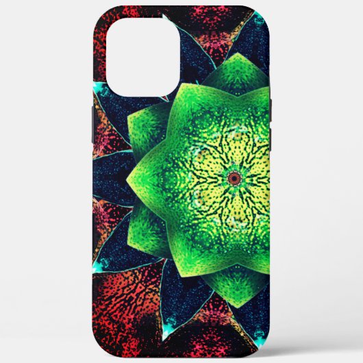 珊瑚の上に華やかで素朴な緑がかった仮想的な花 Case-Mate iPhoneケース (裏面)