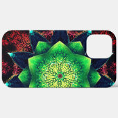 珊瑚の上に華やかで素朴な緑がかった仮想的な花 Case-Mate iPhoneケース (裏面 (横))