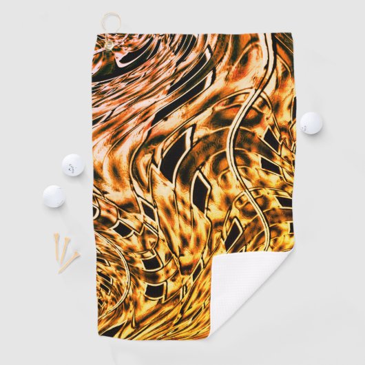 珊瑚の光の影で金ゴールドに捻れる ゴルフタオル (インサイチュ)