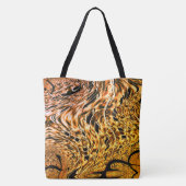 珊瑚の光の影で金ゴールドに捻れる トートバッグ (裏面)