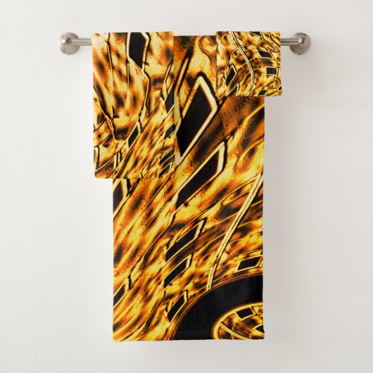 珊瑚の光の影で金ゴールドに捻れる バスタオルセット (インサイチュ)