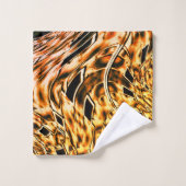 珊瑚の光の影で金ゴールドに捻れる バスタオルセット (ウォッシュタオル)