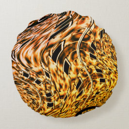 珊瑚の光の影で金ゴールドに捻れる ラウンドクッション