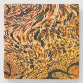 珊瑚の光の影で金色に変わる ストーンコースター (正面)