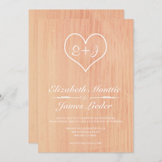 珊瑚の国の結婚式招待状 招待状 (正面/裏面)