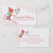 珊瑚の妖精の魔法はクッキーのカップケーキのパン屋を払います 名刺 (正面/裏面)