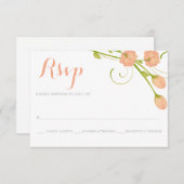 珊瑚の庭のバラ- RSVPの応答カード 出欠カード (正面/裏面)