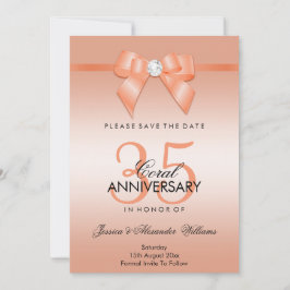 珊瑚の弓とリボン 35周年記念結婚式 セーブザデート