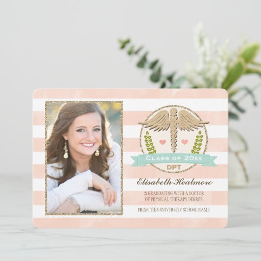 珊瑚の水のフィジカルセラピーの学校の卒業 招待状 (スタンド正面)