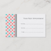 珊瑚の水の白い灰色のサロンのアポイントメントカード 予約カード (裏面)