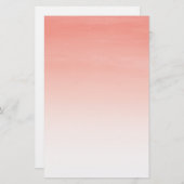 珊瑚の水彩画のグラデーションな文房具シート 便箋 (正面/裏面)