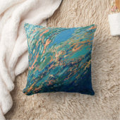 珊瑚の濃紺および金ゴールドの沿岸装飾の枕 クッション (ブランケット)