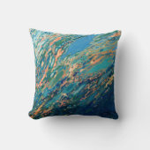 珊瑚の濃紺および金ゴールドの沿岸装飾の枕 クッション (正面)