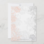 珊瑚の灰色のヴィンテージの花柄の保存日付 セーブザデート (裏面)