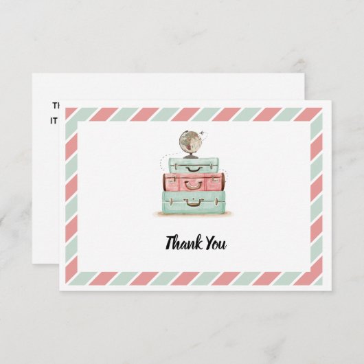 珊瑚の真新しい旅行テーマは感謝していしています サンキューカード (正面/裏面)