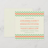 珊瑚の真新しい緑のシェブロンの結婚式のジグザグ形の招待状 招待状 (正面/裏面)