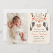 珊瑚の真新しいBoho Dreamcatcherの誕生の発表 案内状 (正面)