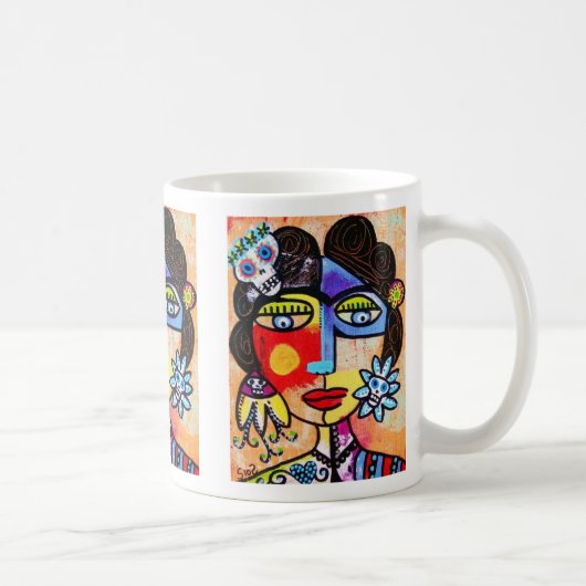 珊瑚の砂糖のスカルのマグ、コーヒー、茶 コーヒーマグカップ (右)