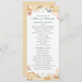 珊瑚の秋のボヘミアの秋の花柄の結婚式プログラム プログラム (正面/裏面)