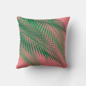 珊瑚の空の熱帯シュロの葉 クッション (裏面)