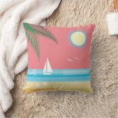 珊瑚の空の熱帯ビーチ クッション (ブランケット)