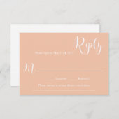 珊瑚の結婚式の応答カード 出欠カード (正面/裏面)