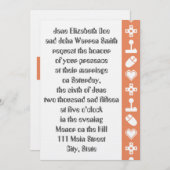 珊瑚の結婚式招待状の複数競技者用モード 招待状 (正面/裏面)