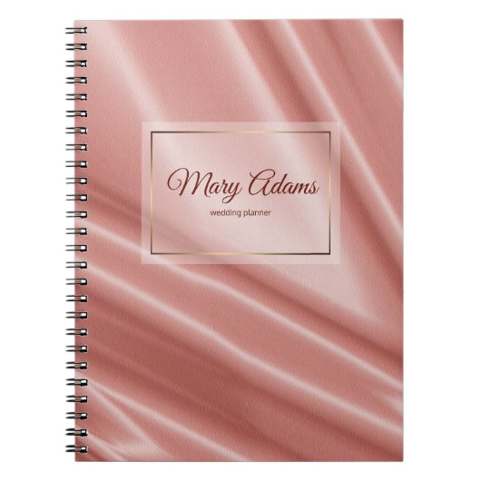 珊瑚の絹の質。 金フレーム ノートブック (正面)