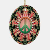 珊瑚の緑の花の円の記念品の平和オーナメント セラミックオーナメント (右)
