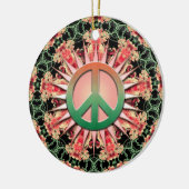 珊瑚の緑の花の円の記念品の平和オーナメント セラミックオーナメント (左)