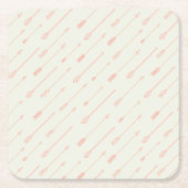 珊瑚の縁取り矢の模様 スクエアペーパーコースター (正面)